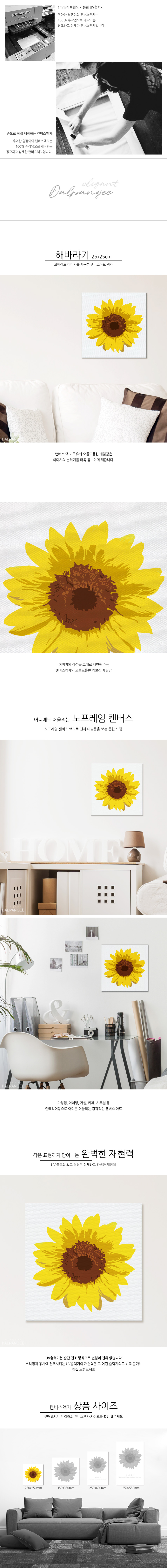 돈들어오는그림 해바라기 캔버스액자 25x25cm 액자 벽걸이액자 해바라기액자 인테리어 인테리어액자 인테리어소품 노랑해바라기액자 그림액자 디자인액자 노프레임액자